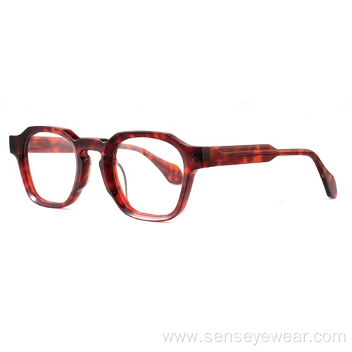 Fashion Design Unisex Bevel Optical Acetate Frame Glasses